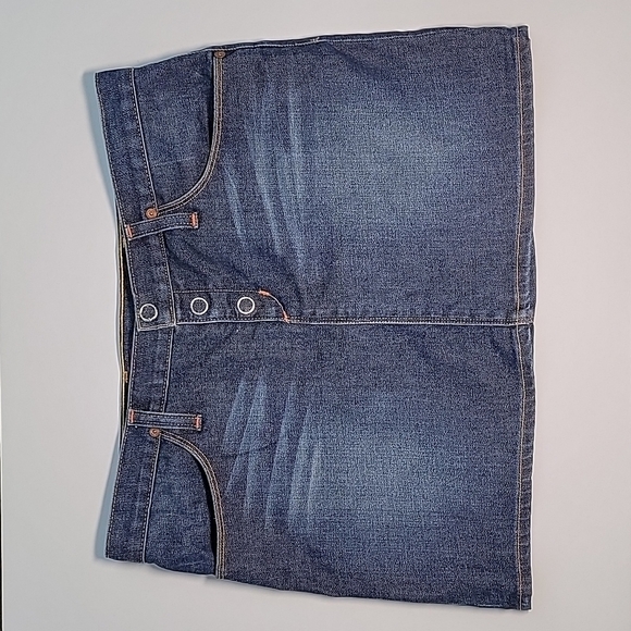 Adriano Goldschmied AG The Aries Skirt Blue Jean Denim Mini Button Fly USA 30 - Picture 1 of 10